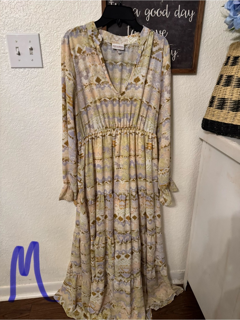 Unknown Brand Beige Floral Maxi Dress